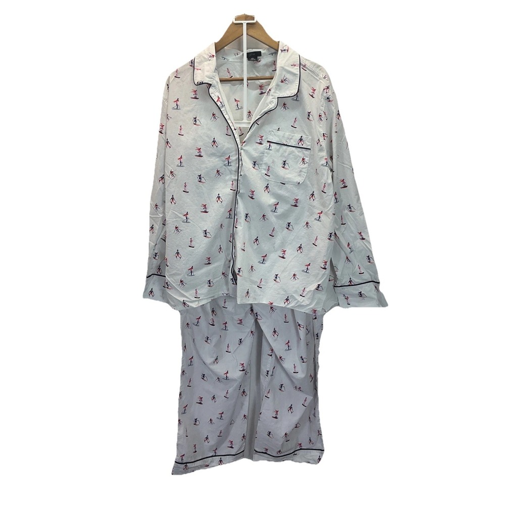 J.Crew Skiers Print‎ Long Sleeve Matching Pants Pajama PJ Set XXL Women's Cotton